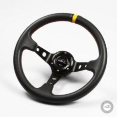Deporacing ディープコーンステアリング PVCレザー 32Φ/ブラックホーンボタン D32P