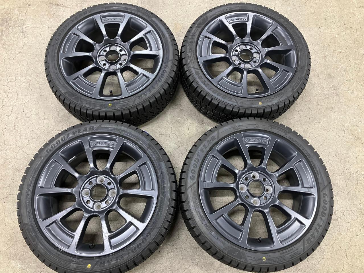 ABARTH 595 Genuine option 8-spoke alloy wheels Charcoal + GOODYEAR ICE NAVI8