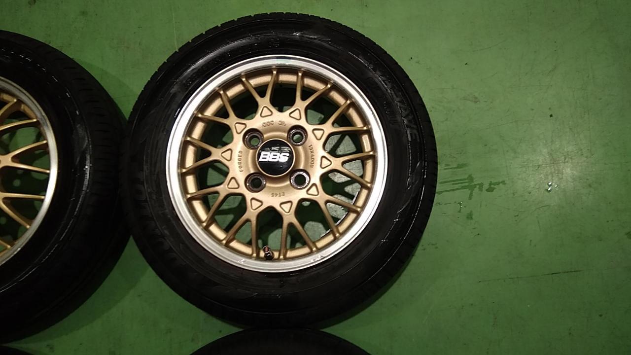 スバル ヴィヴィオ 純正BBS タイヤホイール 155/65R13 4本 スバル(SUBARU) ヴィヴィオ 純正OP BBS ホイール シルバー/ゴールド +