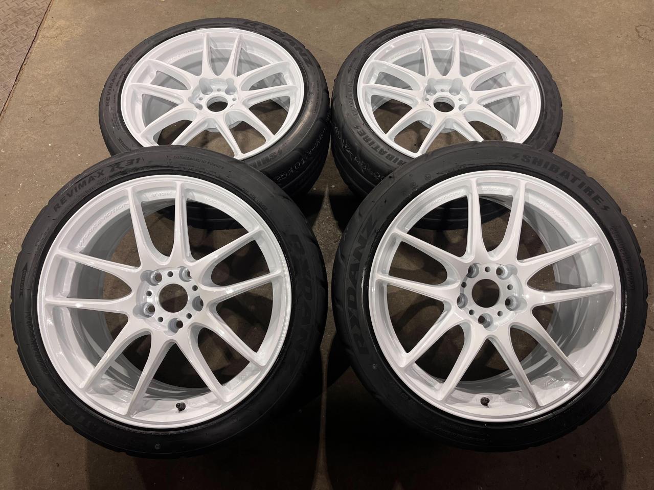 Price corrected in September 2026! Brand new set!!!! WORK EMOTION CR Absolutely Shigoku Ice White Middle taper + SHIBATIRE R31 280R