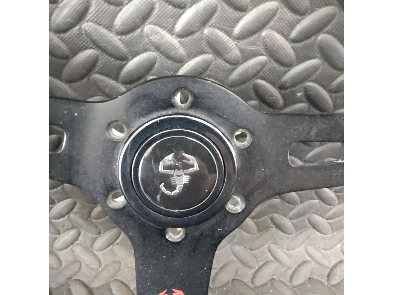 当時物!/FIAT アバルト】350mm/35Φ レザーステアリング | 目立った傷や