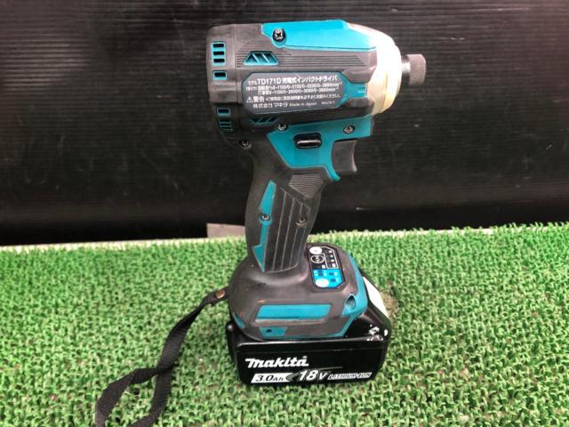 makita 充電式インパクトドライバ TD171D+バッテリー BL1830B