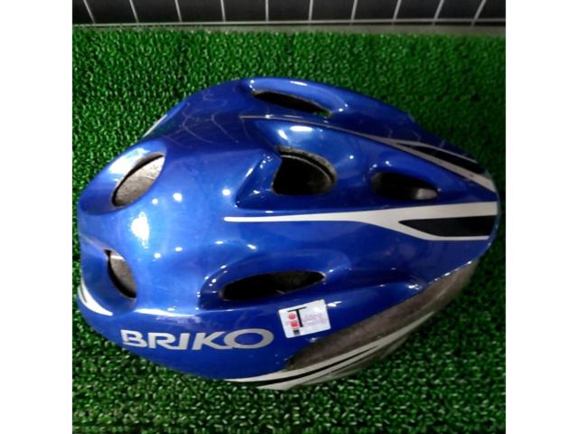 わけあり サイズ:M/L BRIKO サイクルヘルメット ブルー 認定マーク無し