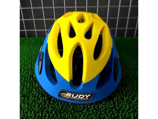 わけあり サイズ不明 RUDYPROJECT モデル不明 ヘルメット イエローxブルー 認定マーク無し