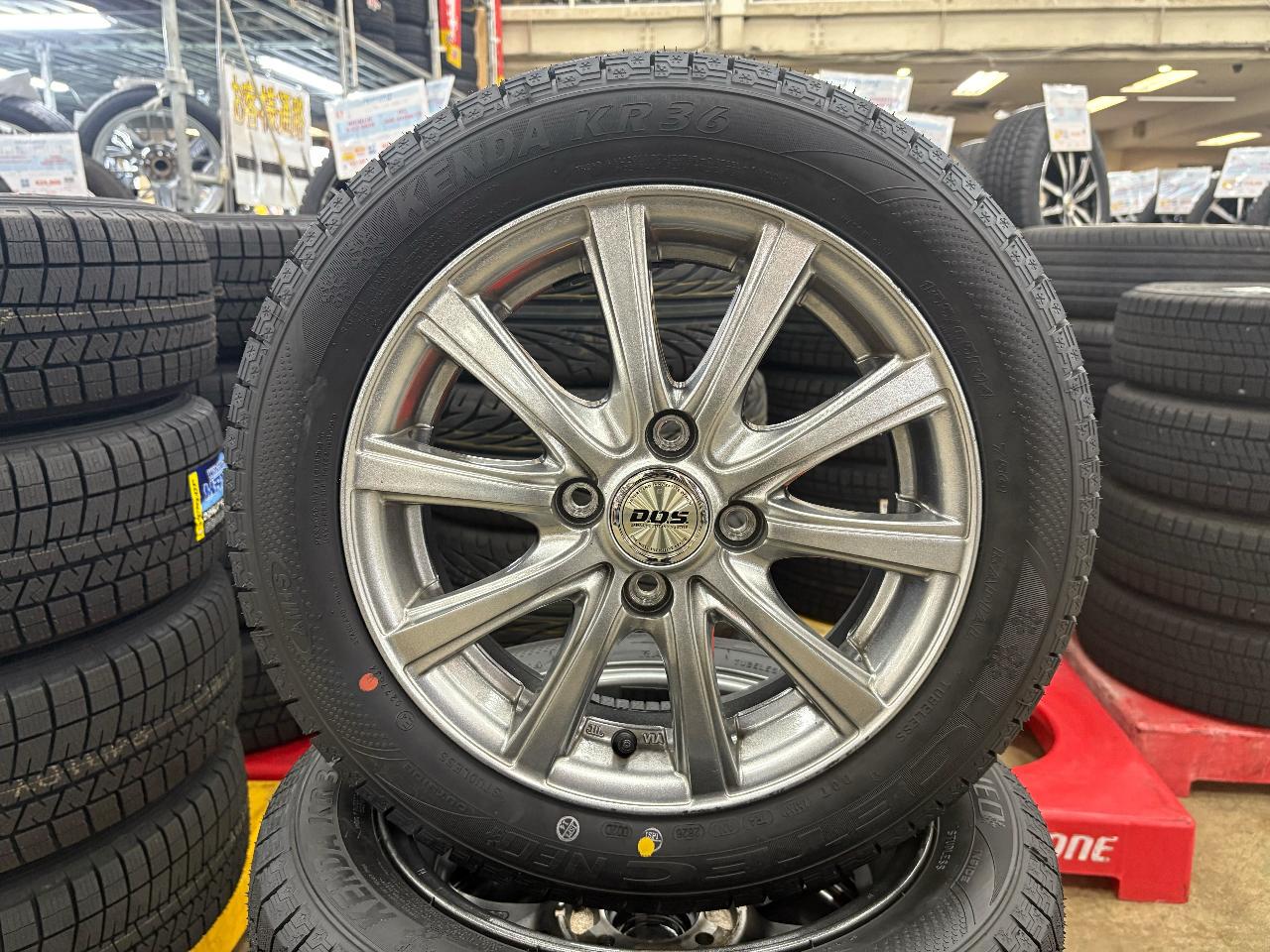 Brand new studless tire set BADX DOS Spoke wheels + KENDA KR36