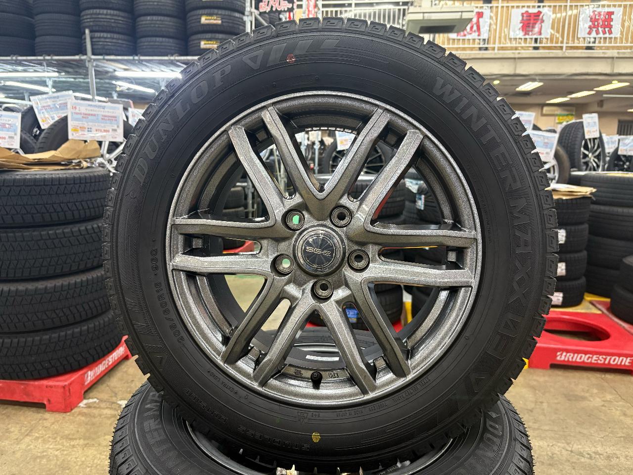 Weds with brand new studless tires SG-E + DUNLOP WINTERMAXX WM03