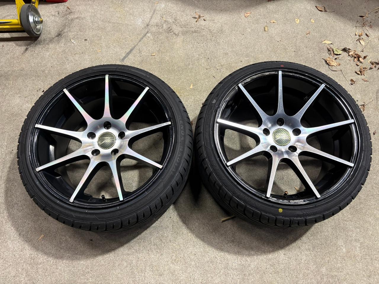 Comes with brand new tires!!!! Perfect for drifting!!!! Z performance 9 spoke wheel + KENDA KR 20