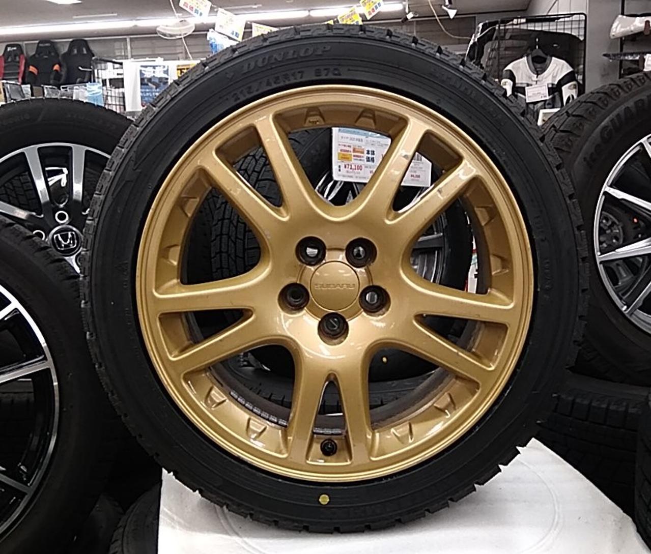 Subaru with brand new Japanese-made tires Impreza WRX / GDB Teardrop-shaped genuine wheels + DUNLOP WINTERMAXX WM02