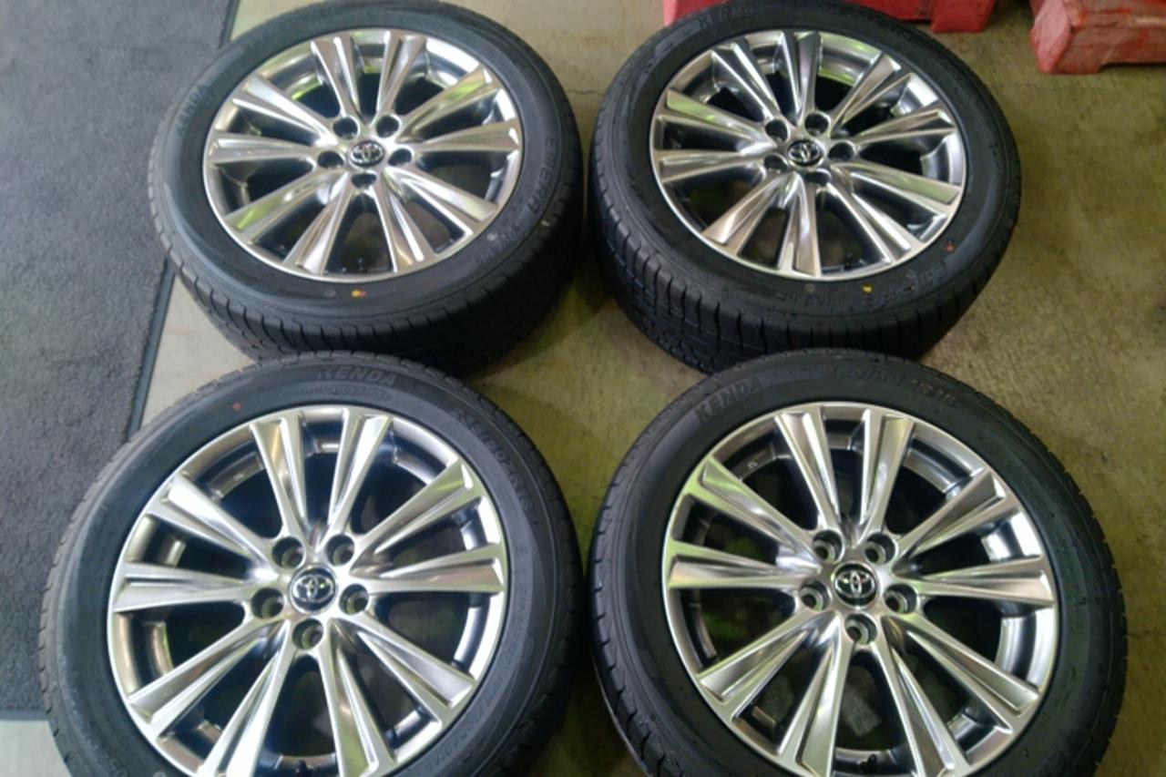 Comes with brand new Asian tires!!! TOYOTA Genuine high-gloss wheels for the 30-series Alphard/Vellfire + KENDA EMERA SUV KR605
