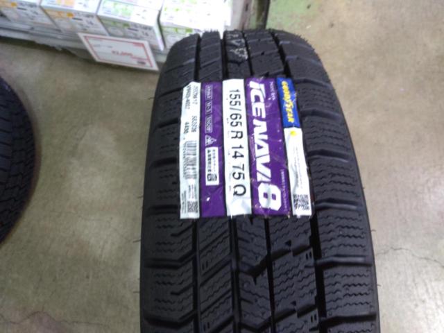 ★新品スタッドレスタイヤ付きセット!!!D.O.S. Modicaホイール+GOODYEAR(グッドイヤー) ICE NAVI 8 155/65R14 75Q +