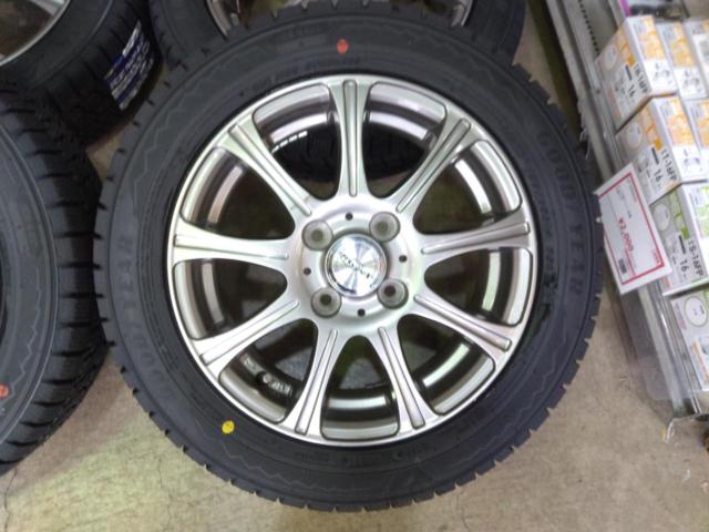 ★新品スタッドレスタイヤ付きセット!!!D.O.S. Modicaホイール+GOODYEAR(グッドイヤー) ICE NAVI 8 155/65R14 75Q +