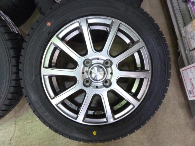 ★新品スタッドレスタイヤ付きセット!!!BIG WAY B-WIN スポークホイール+GOODYEAR(グッドイヤー) ICE NAVI 8 155/65R14 75Q +