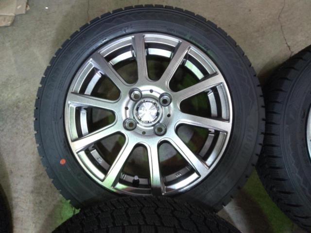 ★新品スタッドレスタイヤ付きセット!!!BIG WAY B-WIN スポークホイール+GOODYEAR(グッドイヤー) ICE NAVI 8 155/65R14 75Q +