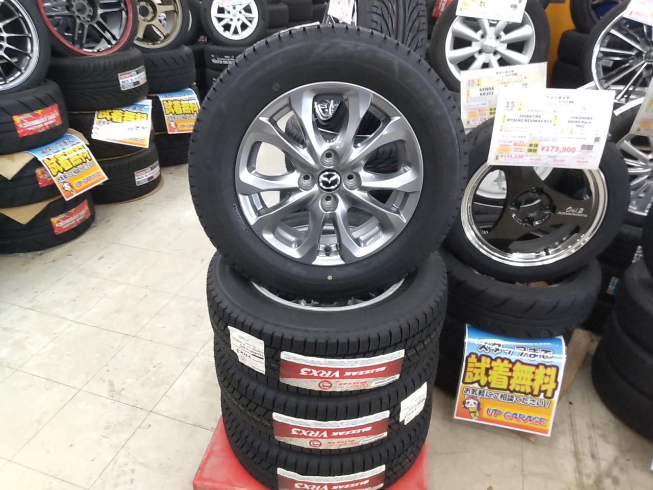 Mazda genuine DJ system Demio original aluminum wheel + BRIDGESTONE BLIZZAK VRX3