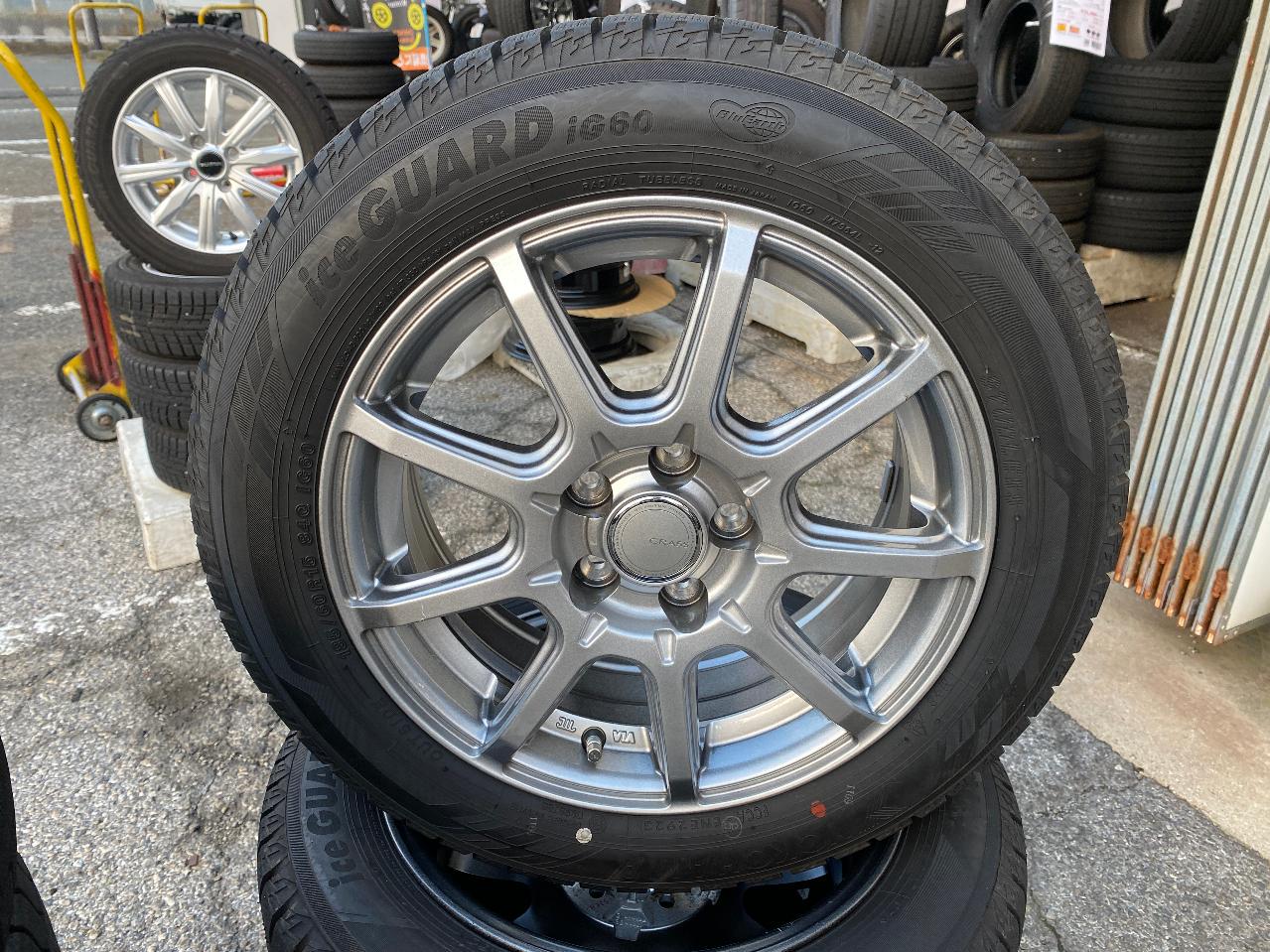 YOKOHAMA GRASS Spoke wheels + YOKOHAMA iceGUARD iG60 185 / 60R15