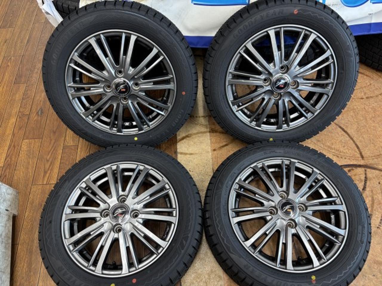 with new tires weds FANG + GOODYEAR ICE NAVI Eight 155 / 65R14
