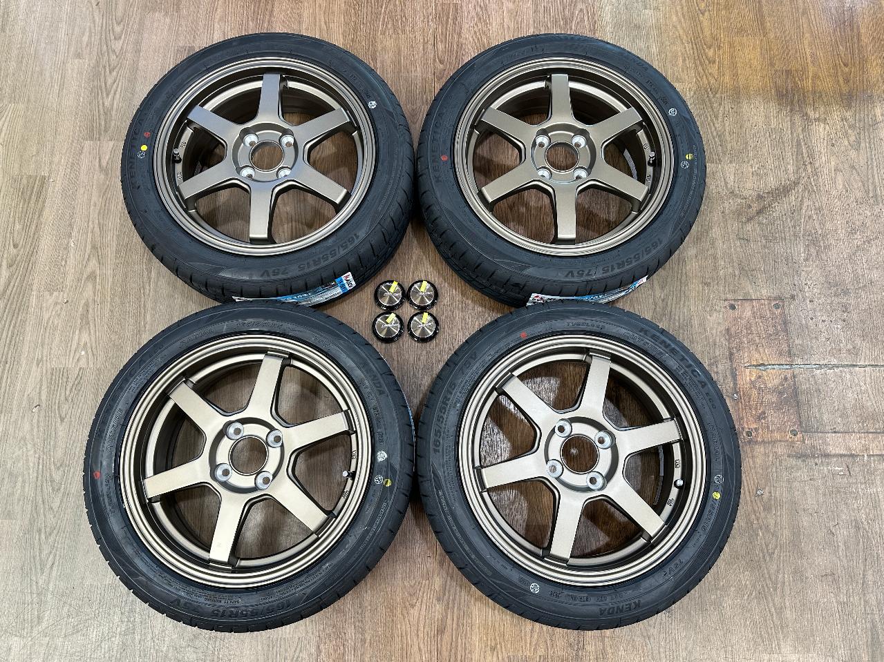 TRYALPHA J-TECH S6 + KENDA KR203 wheels are perfect for lowered kei cars!! Popular wheels!!