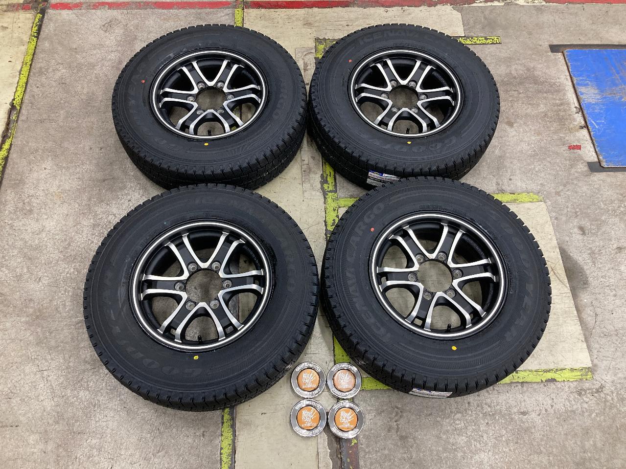 weds Black polished wheels + GOODYEAR ICE NAVI CARGO