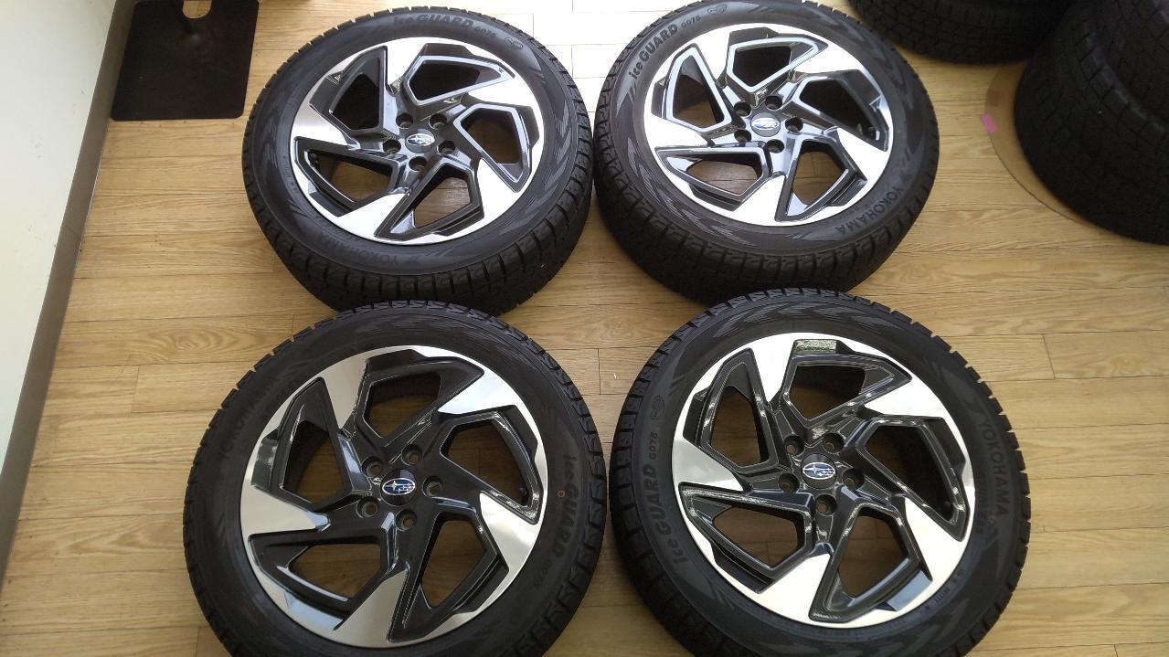 Pleiades Crosstrek Limited/GU Type Genuine Wheel + YOKOHAMA iceGUARD G075 Set includes domestically produced studless tires with plenty of tread left.