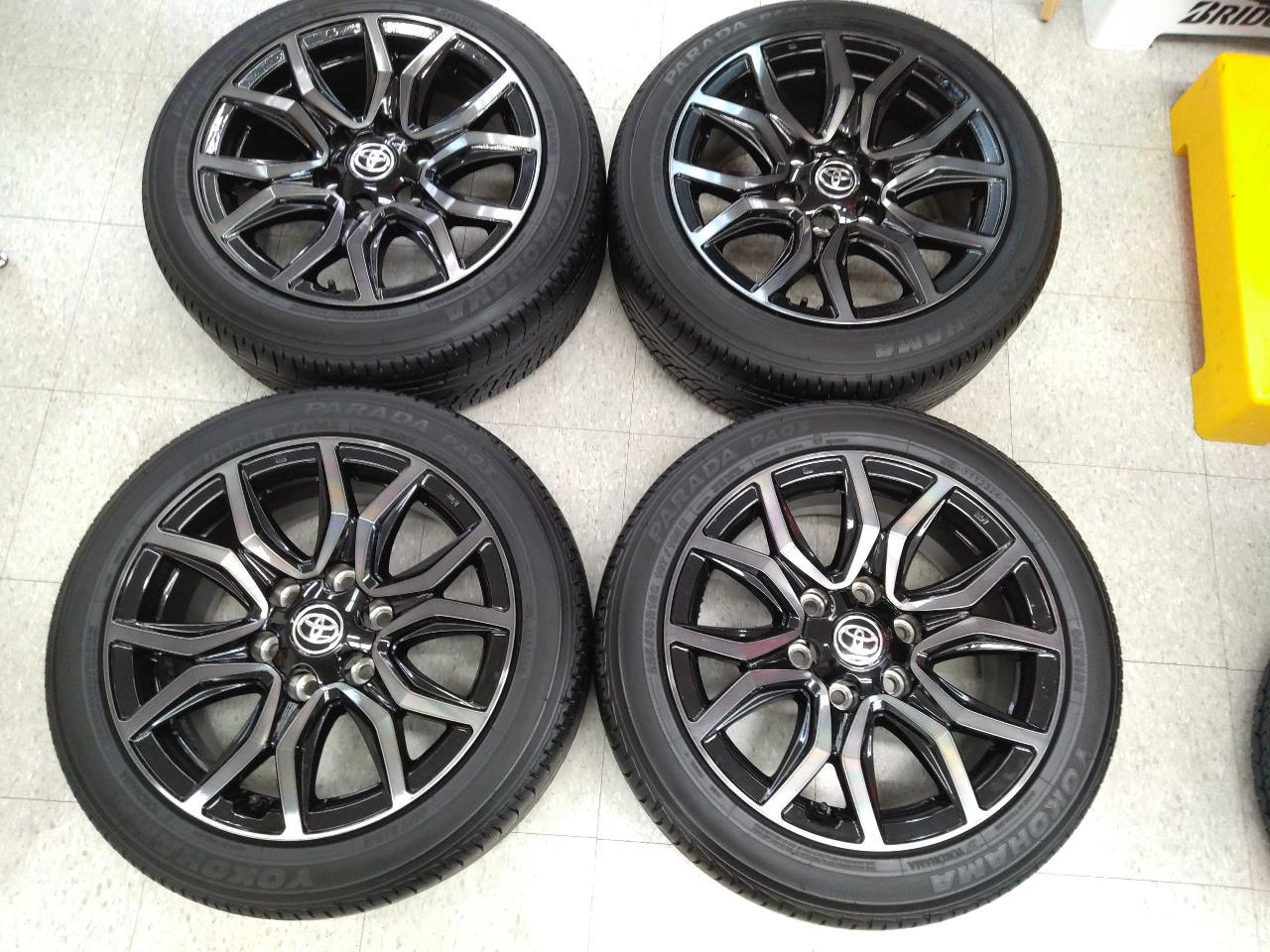 Toyota Hilux / GUN 125 GR SPORT Genuine Black machined wheels + YOKOHAMA PARADA PA03
