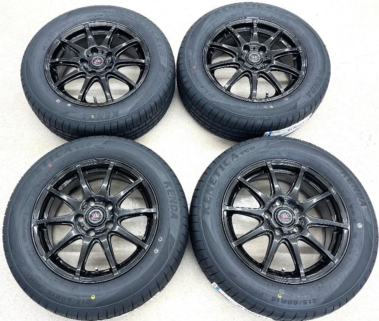 Unused tires + used aluminum wheel set BADX 632 LOXARNY SPORT RS-10 + KENDA KR 203 215 / 60R16 95H Made in 2026 4 pieces set