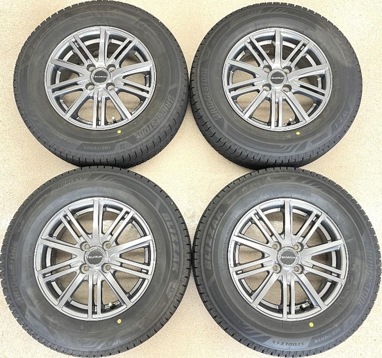 BALMINUM + BRIDGESTONE BLIZZAK WZ-1 185 / 70R14 Made in 2025 4 pieces set