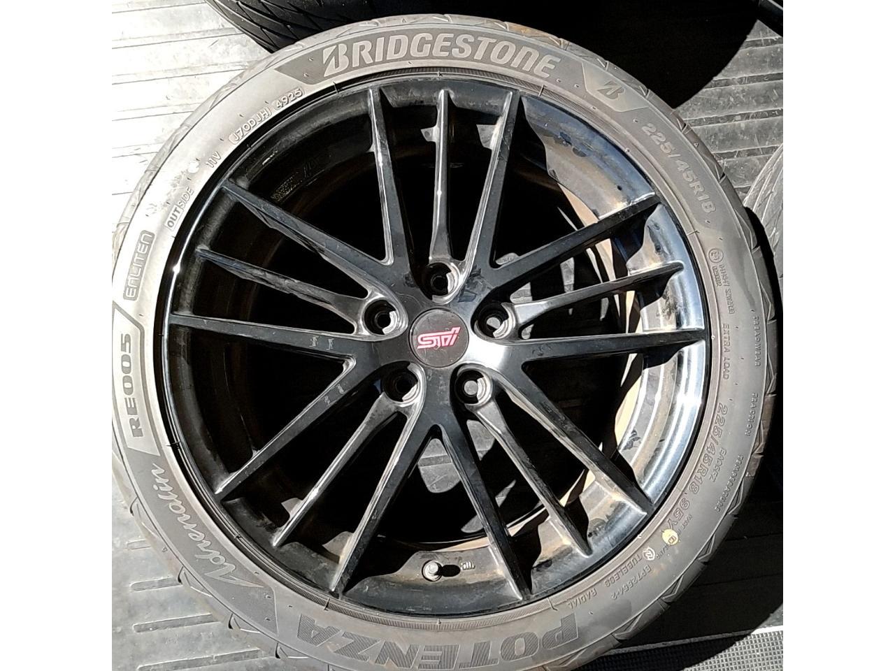 Pleiades Revu~ogu Genuine option Made ENKEI STI Wheel + BRIDGESTONE POTENZA Adrenalin RE005