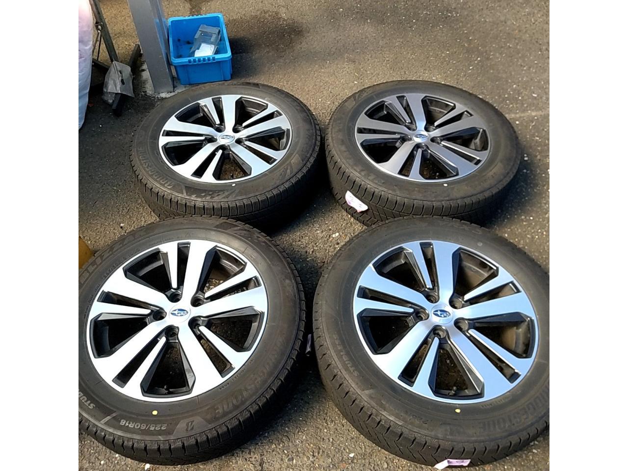 SUBARU BS type outback Genuine twin 5-spoke + BRIDGESTONE BLIZZAK VRX3 225 / 60R18