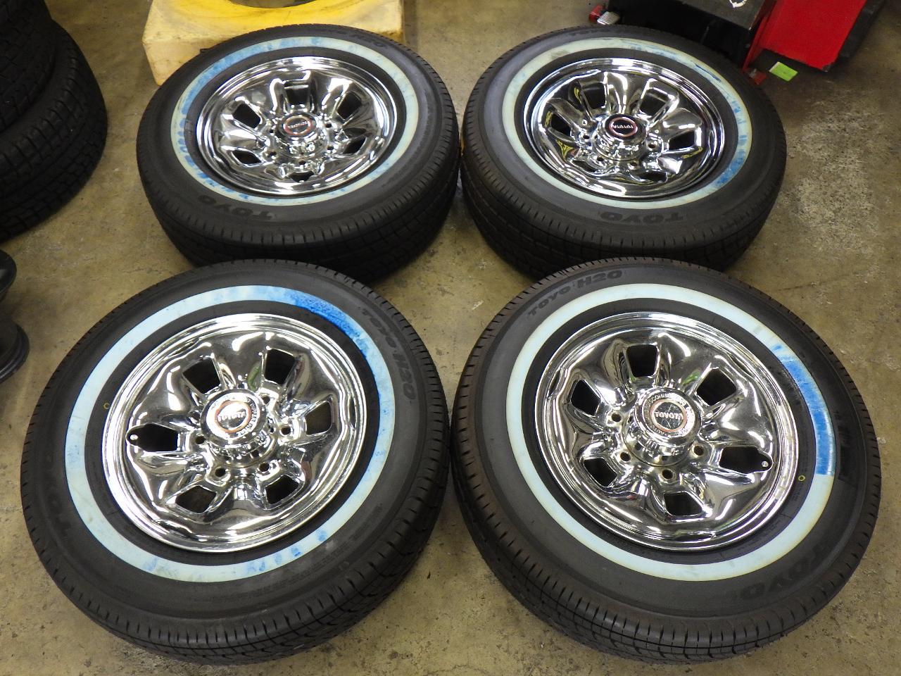 Rare Toyota genuine wheels Plated steel wheel + TOYO H20 White ribbon