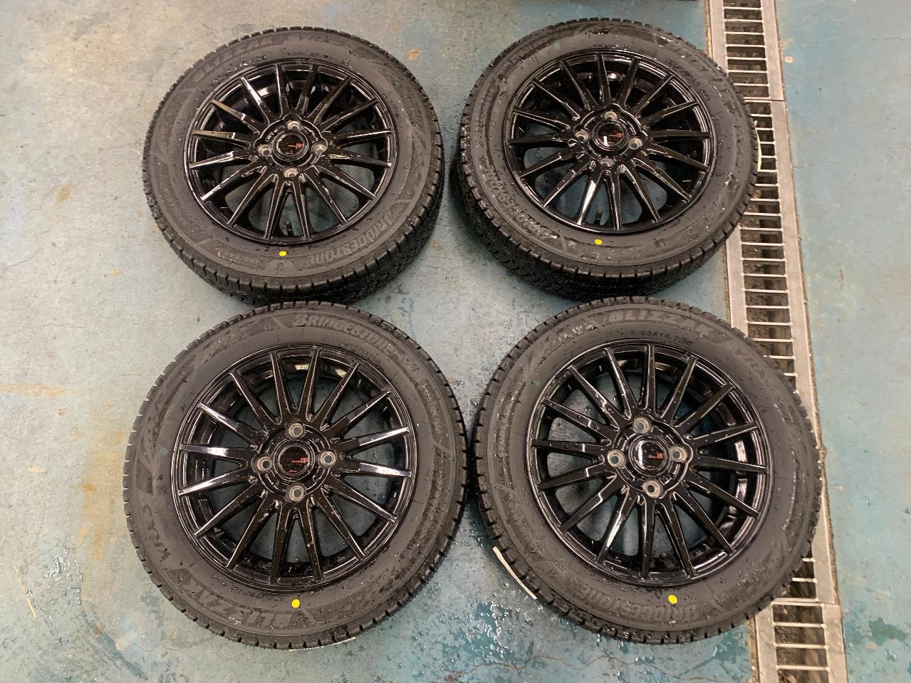 KYOHO Circlar version DF Alloy Wheels + BRIDGESTONE BLIZZAK VRX3 4 pieces set 155 / 65R14