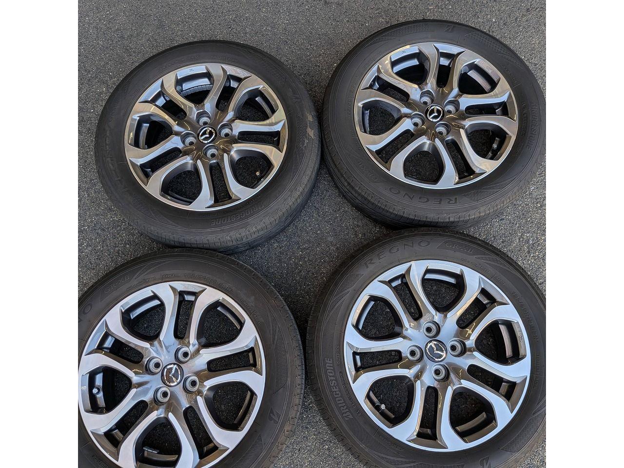 Genuine Mazda parts Demio genuine aluminum wheels 4 pieces set + BRIDGESTONE REGNO GR-X II 185 / 60R16 Made in 2023 4 pieces set