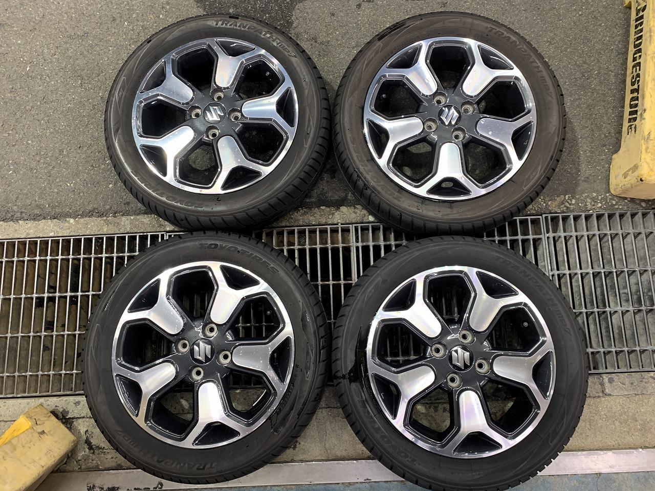 Genuine Suzuki parts Hustler genuine aluminum + TOYOTRANPATH mp7 165 / 60R15 Made in 24 years Four