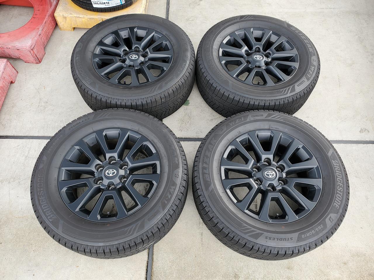 8 Toyota original 150 series Land Cruiser Prado Matte Black Edition Genuine Wheels + BRIDGESTONE BLIZZAK WZ-1