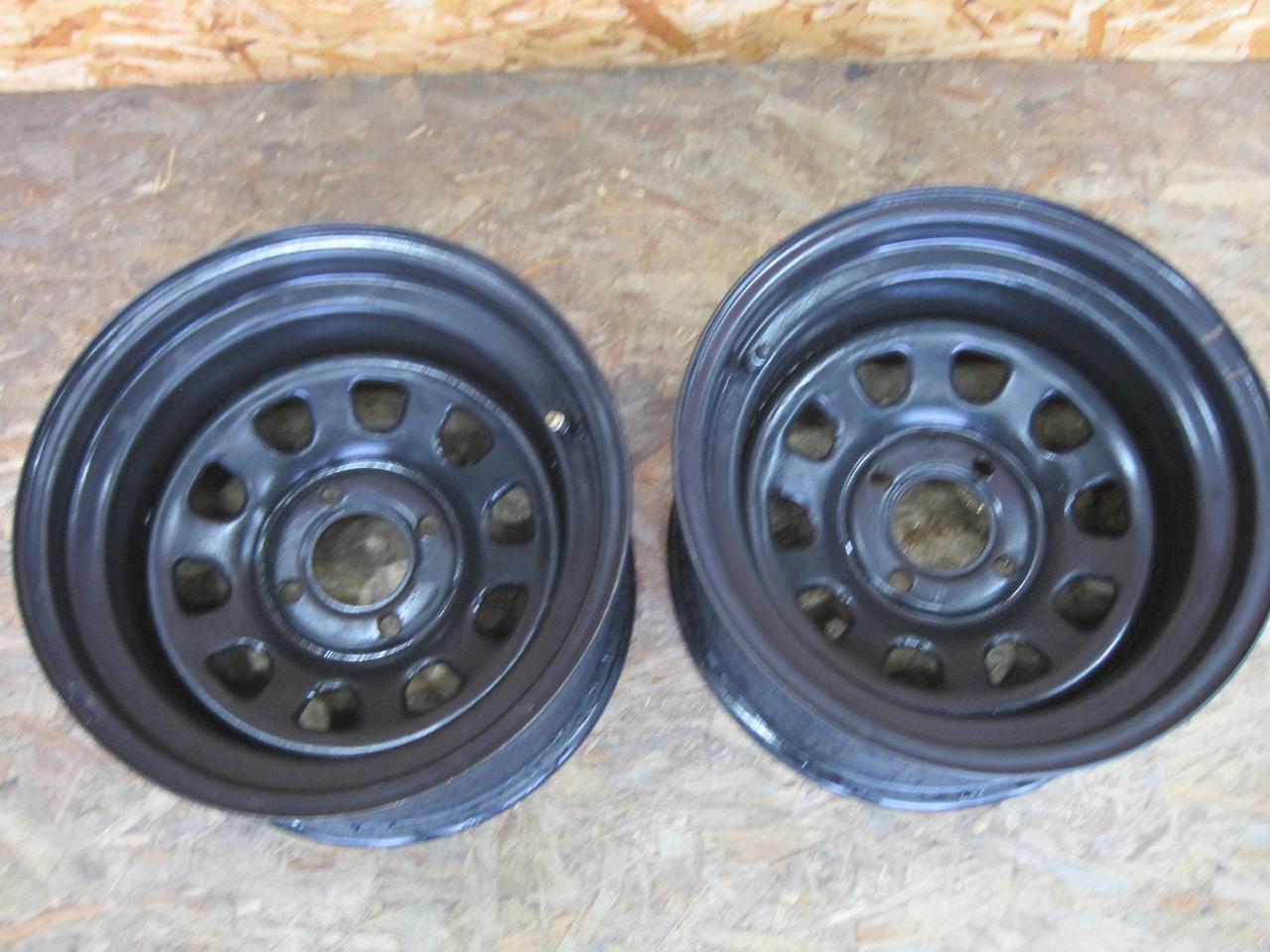 Set of 2 machined steel wheels