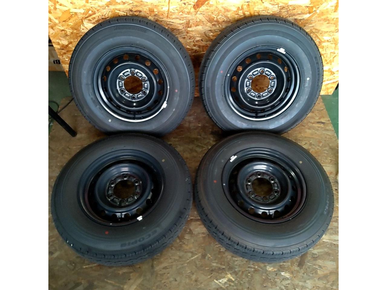 Mazda Bongo Brawny Van genuine steel wheels + BRIDGESTONE ECOPIA RD613