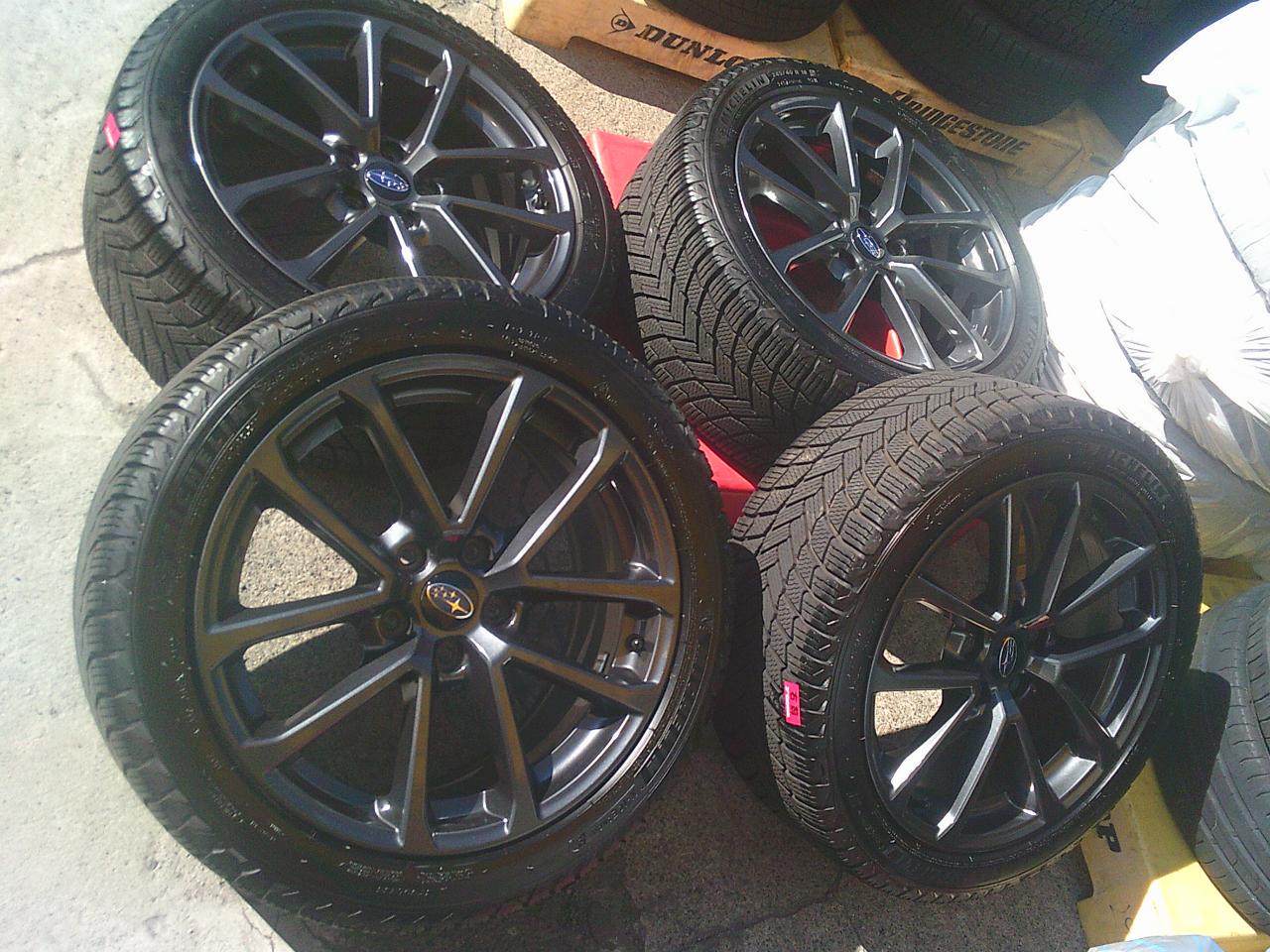 Subaru genuine parts VBHMore WRX S4 STi SPORT R-Black Limited edition genuine wheels + MICHELIN X-ICE SNOW