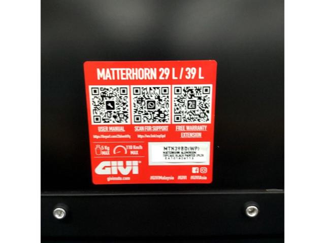 GIVI MATTERHORN モノロック アルミリアボックス MTN39BD