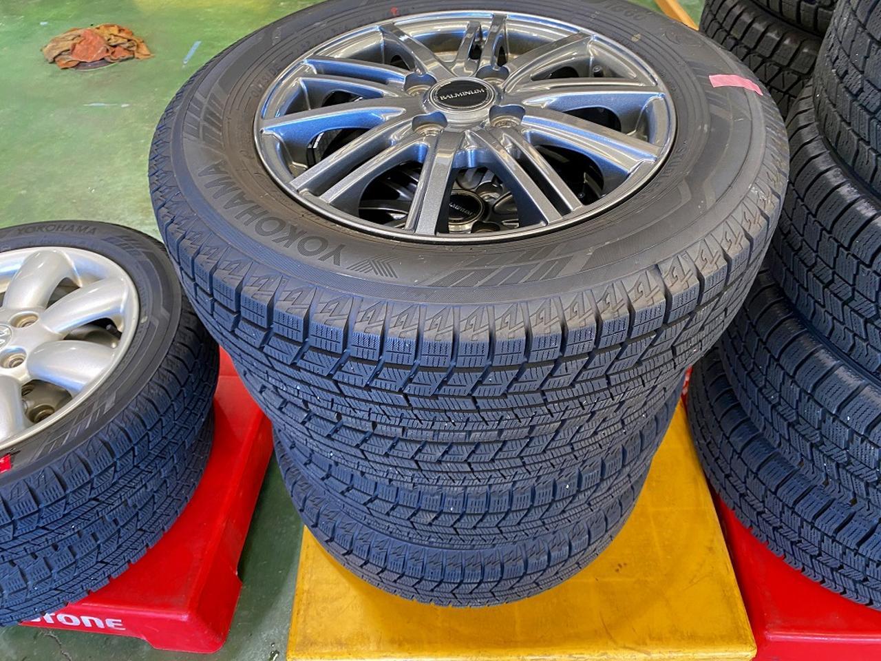 88 BRIDGESTONE BALMINUM + YOKOHAMA IceGuard IG 60 165 / 70R14 Made in 2024 Hustler/Kei/Taft etc.