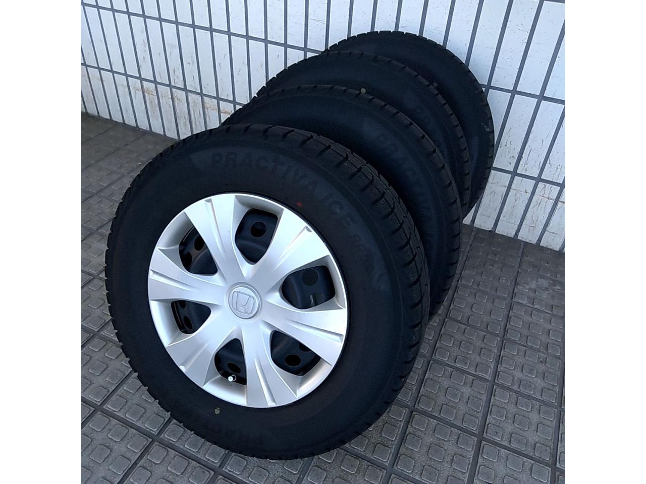 Honda genuine GB3/Freed genuine steel wheels + YellowHat PRACTIVA ICE BP02
