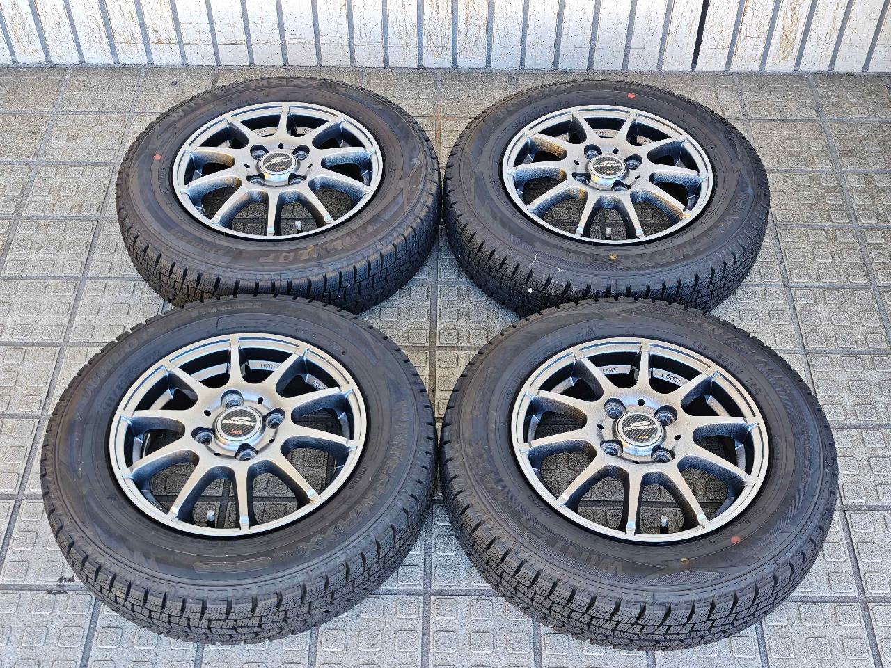 24 years old, excellent tread! Kei car size! A-TECHSCHNEIDER + DUNLOP WINTERMAXX WM02