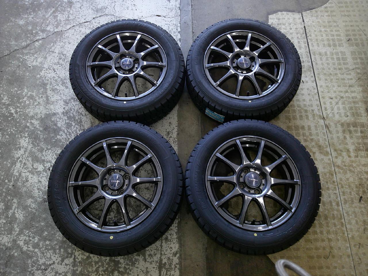 Set with new tires weds VELVA CHARGE + GOODYEAR ICENAVI 7 185 / 60R15 84Q