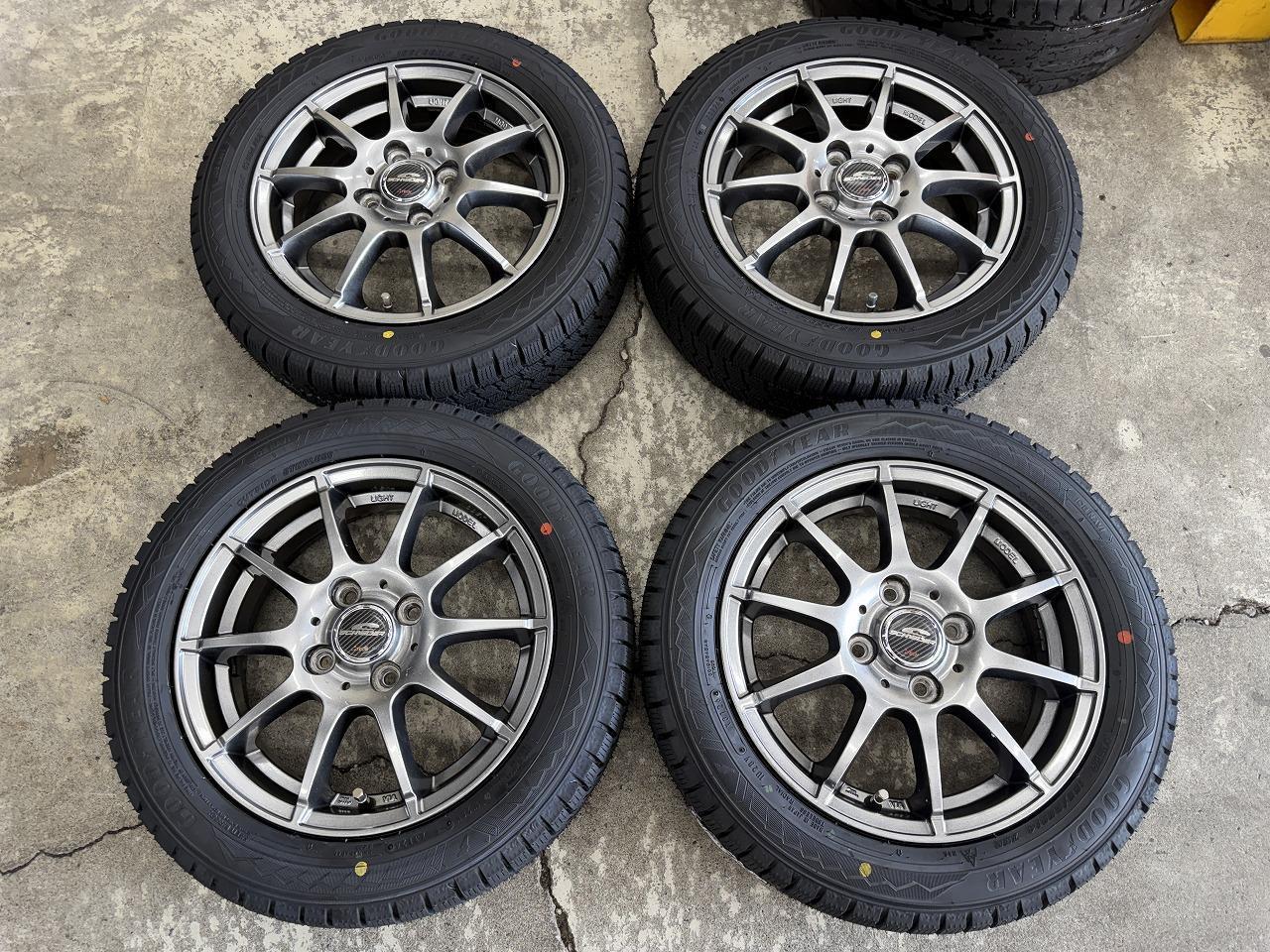 Set with new tires A-TECH SCHNEIDER StaG + GOODYEAR ICE NAVI Eight 155 / 65R14 75Q