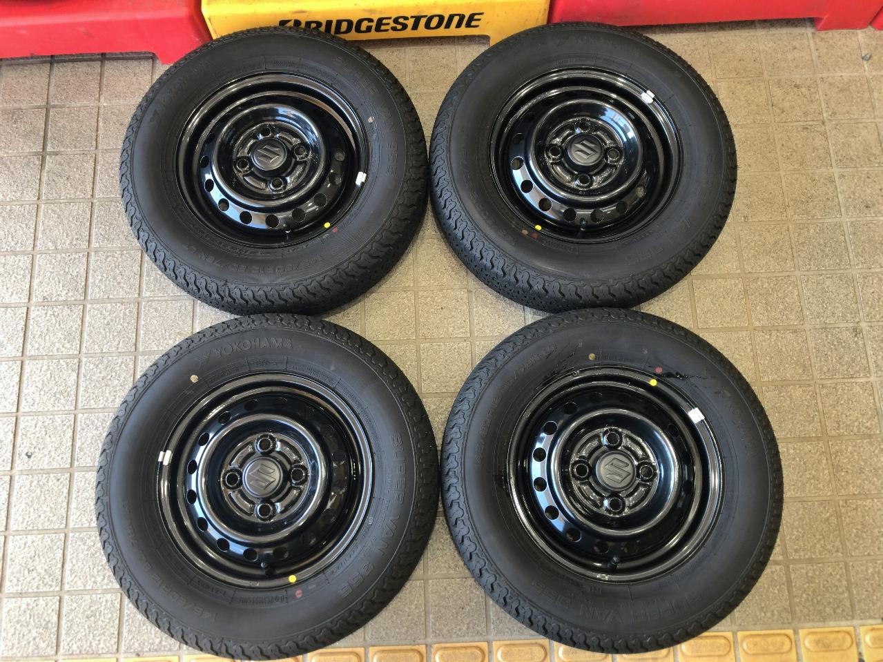 SUZUKI DA16T Carry Genuine steel wheel + YOKOHAMA SUPER VAN 355