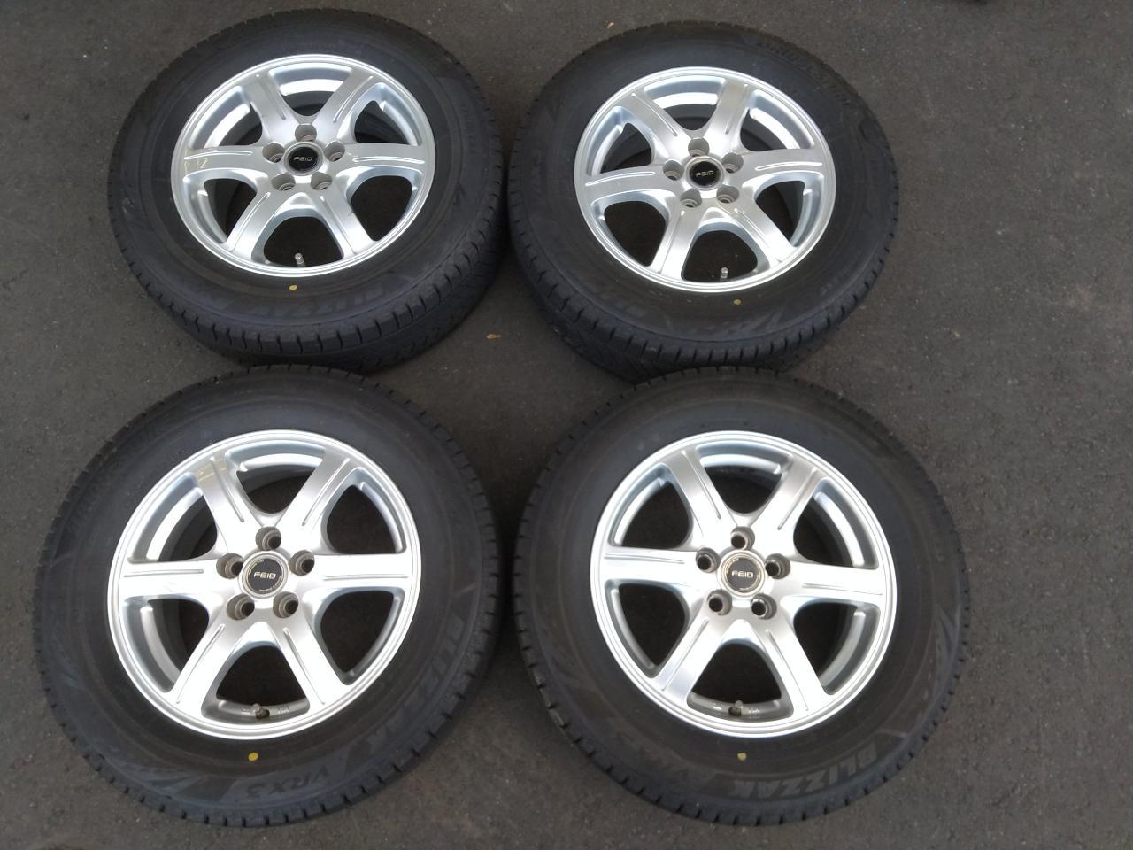 BRIDGESTONE FEID 6-spoke *For use with genuine Toyota flat-seat nuts + BRIDGESTONE BLIZZAK VRX3 195 / 65R15