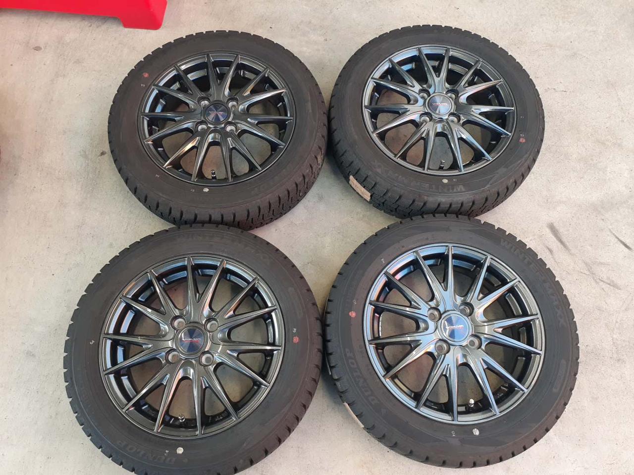 weds VELVA Twin 7-spoke + DUNLOP WINTER MAXX02 155 / 65R14 Made in 2025