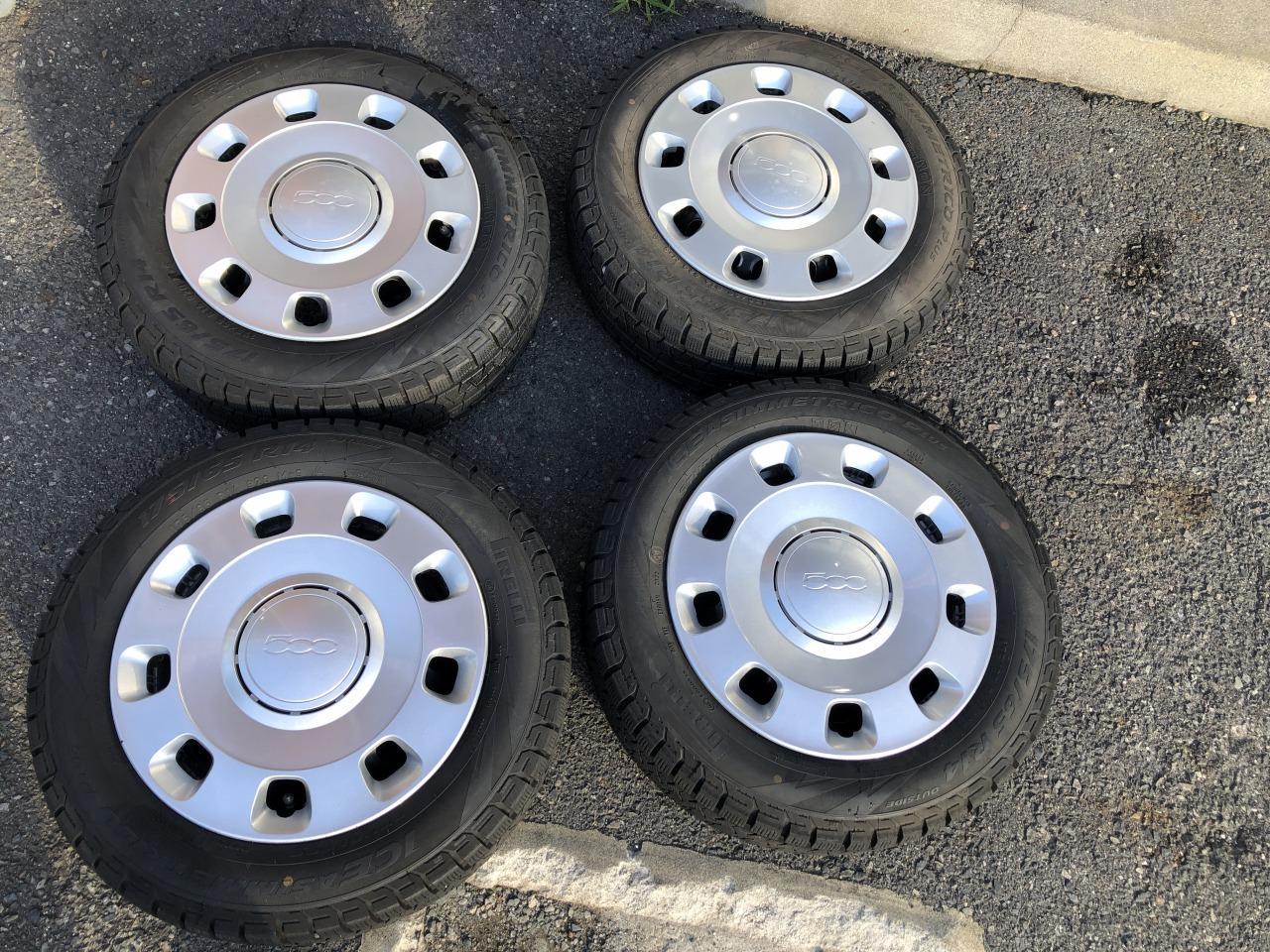 Genuine imported car parts FIAT 500 Genuine steel wheel +PIRELLI ICE ASIMMETRICO PLUS