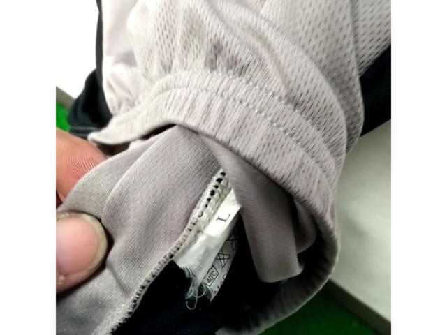 サイズ:L メーカー不明 半袖ハーフジップサイクルジャージ グレー