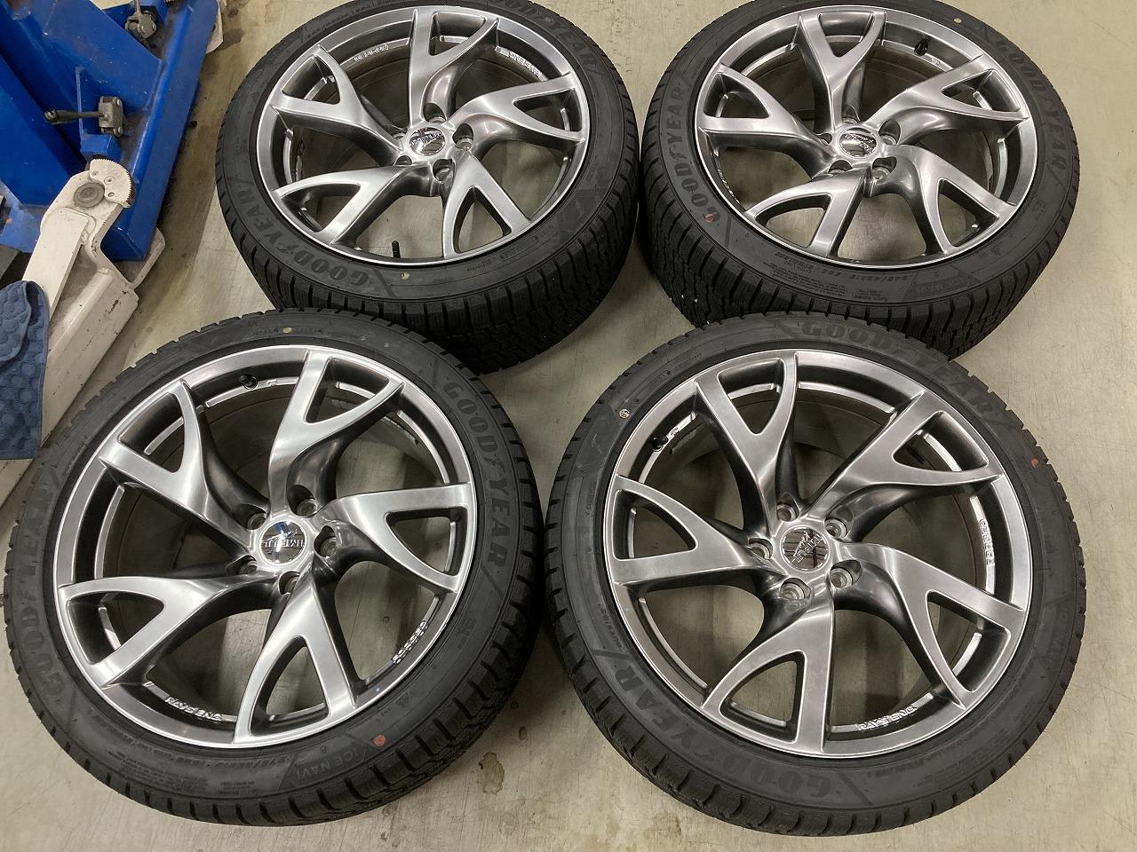 Genuine Nissan parts Z34 genuine RAYS aluminum wheels + GOODYEARICE NAVI8