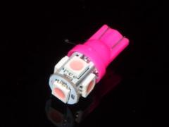 AQUA CLAZE ウェッジ球 T10 5連 LED ピンク 9506-1