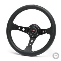 Deporacing ディープコーンステアリングフェイクレザー PVC ブラックライン 32Φ D32PB